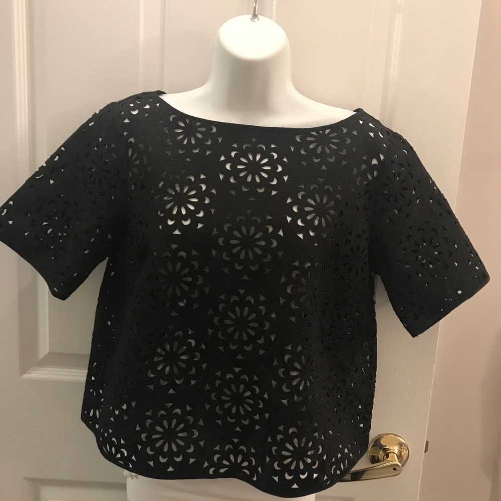 Banana Republic Lace Laser-cut Crop Top, Medium
